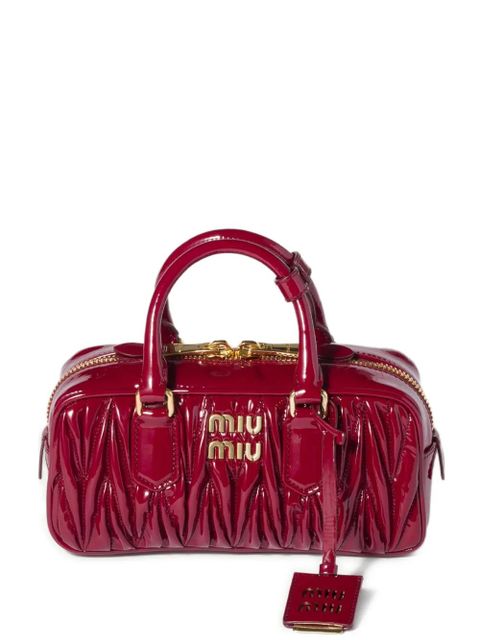 Miu Miu Arcadie matelassé patent leather bag - Red - zdjęcie produktu nr 1