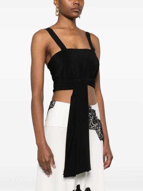 Chloé crepe de chine cropped top - Black