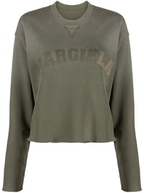 Maison Margiela logo-patch cropped sweatshirt - Green - zdjęcie produktu nr 1