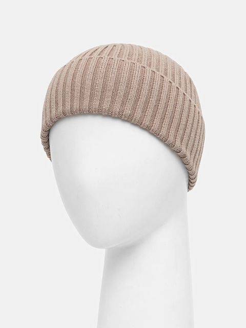 Sisley czapka z domieszką wełny kolor beżowy z cienkiej dzianiny 132HSA00B - zdjęcie produktu nr 2