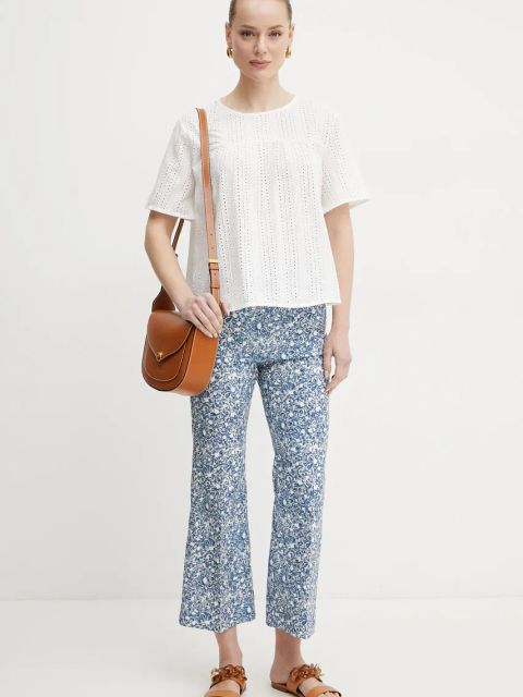 Weekend Max Mara bluzka bawełniana damska kolor biały gładka 2515941072600