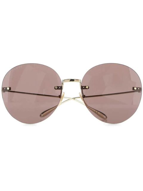 Gucci Eyewear frameless round sunglasses - Gold - zdjęcie produktu nr 1