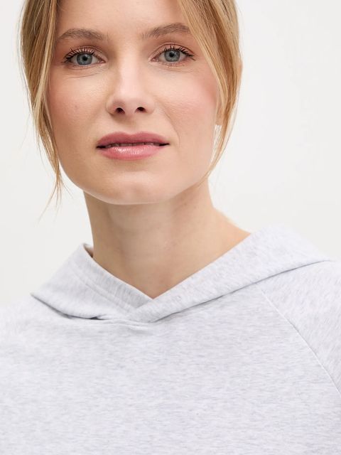 On bluza dresowa Studio kolor szary z kapturem melanżowa 1WF12421756