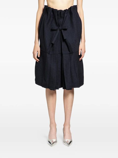 Prada chevron-knit bow-detail skirt - Blue - zdjęcie produktu nr 1