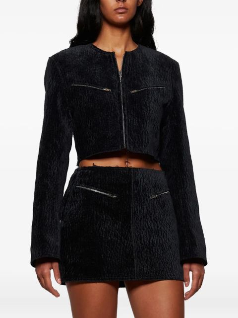 Alexander Wang velvet-effect cropped jacket - Black