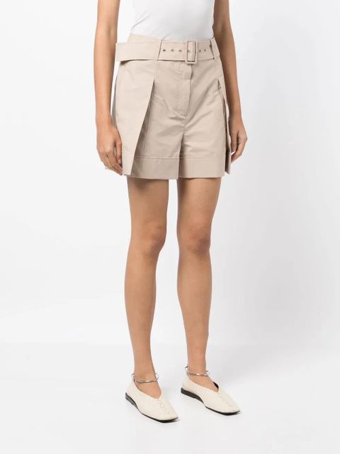 3.1 Phillip Lim pleat-detailing belted shorts - Neutrals