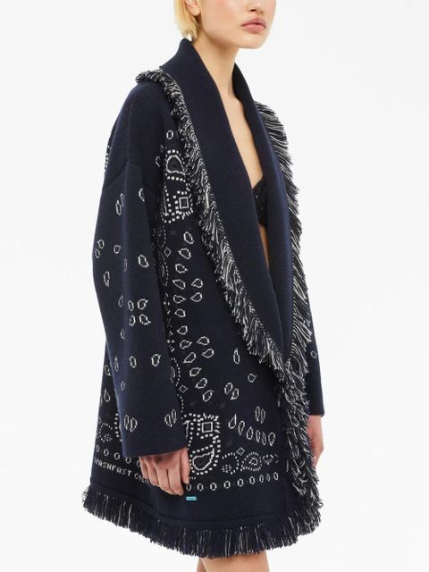 Alanui Bandana jacquard cashmere cardigan - Blue - zdjęcie produktu nr 2