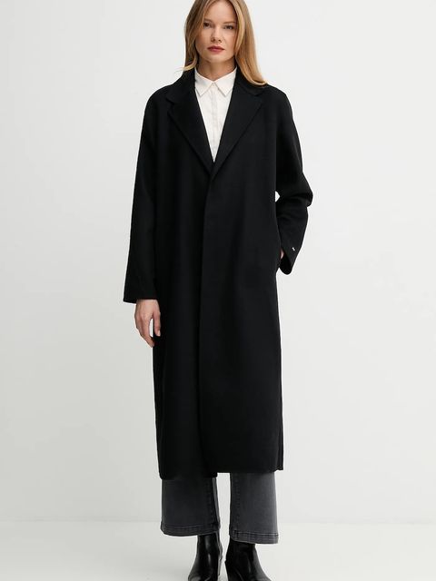 Tommy Hilfiger płaszcz z wełną kolor czarny WW0WW47286 - zdjęcie produktu nr 2