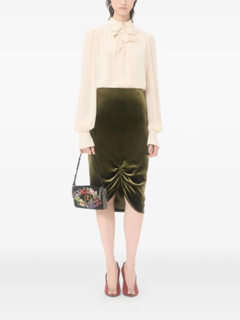 Valentino Garavani embroidered crepe de chine top - Neutrals - zdjęcie produktu nr 2