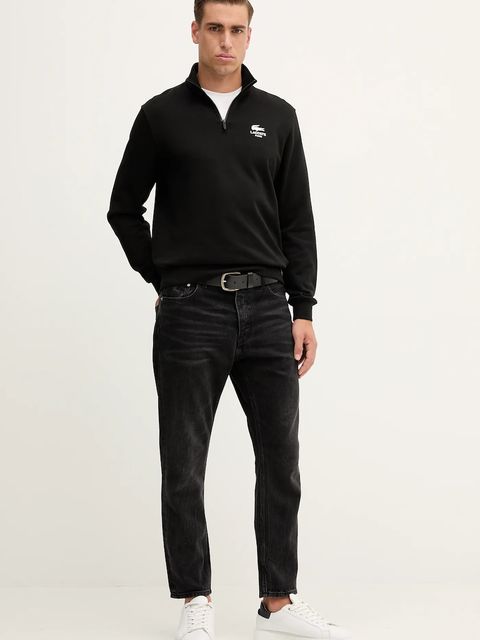 Lacoste bluza bawełniana kolor czarny z nadrukiem SH2735