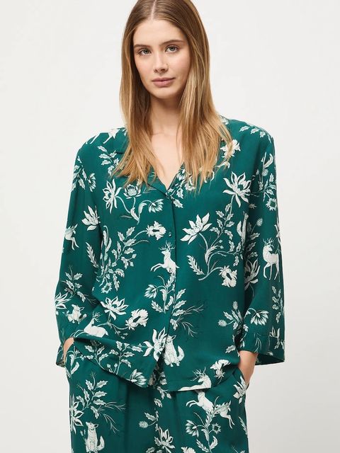 Medicine piżama damska kolor turkusowy - zdjęcie produktu nr 2