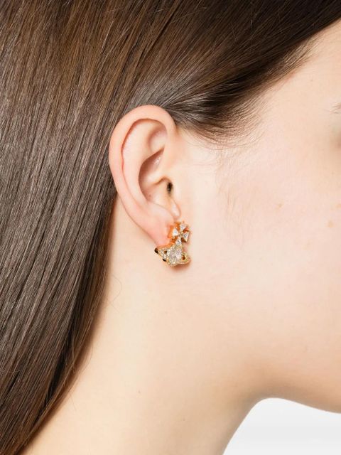 Vivienne Westwood orb cross cubic zirconia earrings - Gold