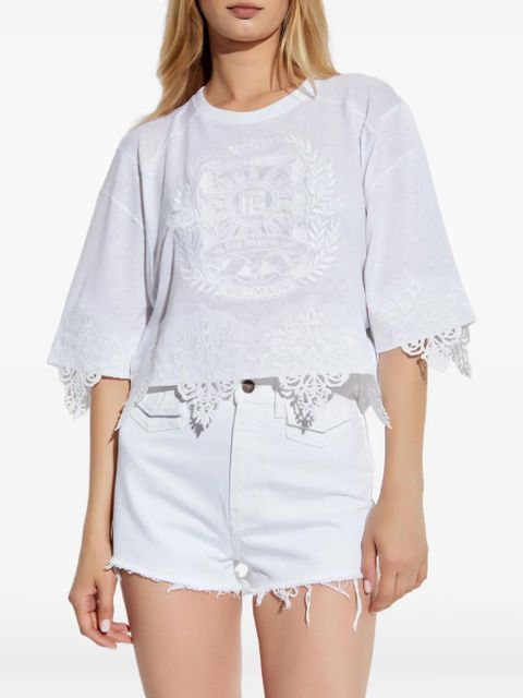 Balmain embroidered lace-trimmed top - White - zdjęcie produktu nr 2