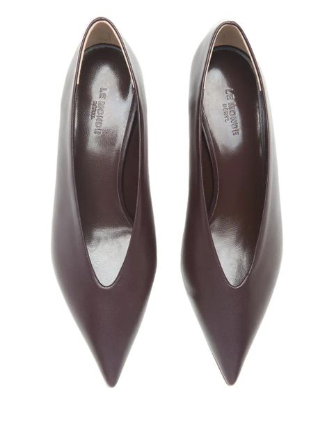 Le Monde Beryl 40mm Babouche pointed-toe leather pumps - Purple
