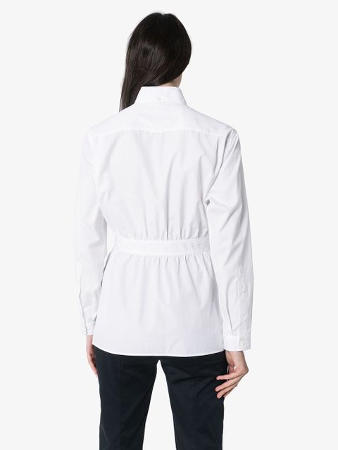 Prada gathered-waist button-down shirt - White - zdjęcie produktu nr 2