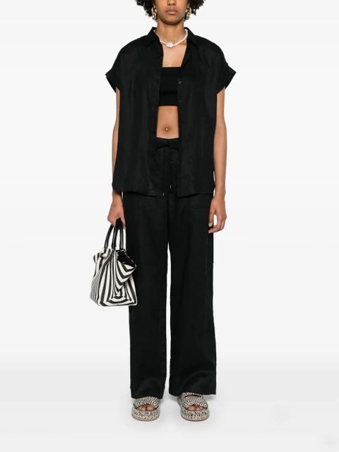 Lauren Ralph Lauren drawstring-waist linen trousers - Black - zdjęcie produktu nr 2