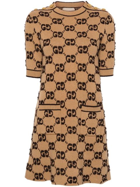 Gucci GG jacquard wool dress - Brown - zdjęcie produktu nr 1