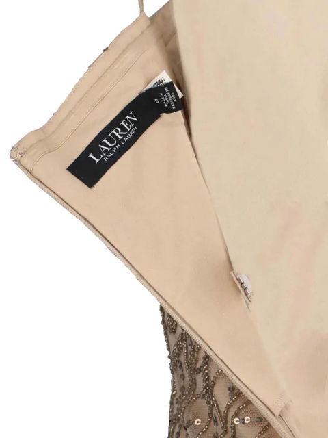 Lauren Ralph Lauren leaf-pattern beaded dress - Brown