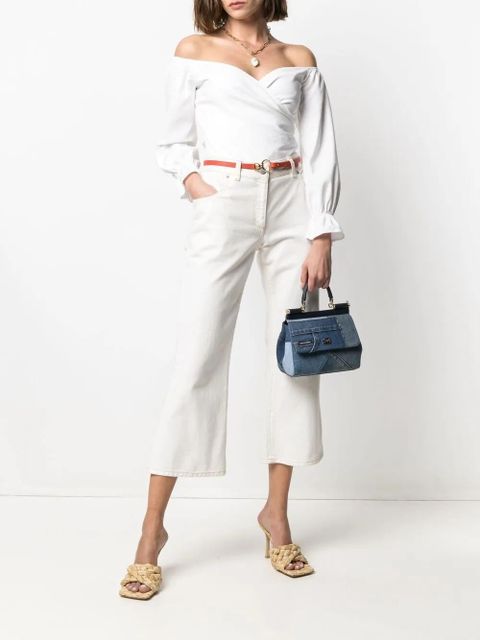 Dolce & Gabbana small Sicily patchwork denim shoulder bag - Blue