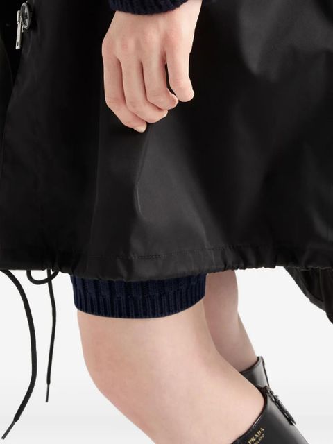 Prada logo-plaque hooded parka - Black