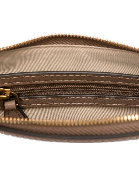 PINKO mini Flat leather cross body bag - Neutrals