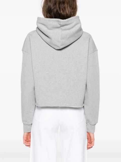 Maje logo-embroidered cropped sweatshirt - Grey
