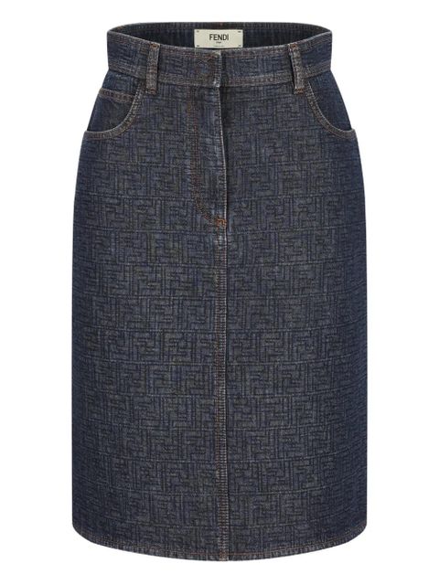 FENDI quilted five-pocket skirt - Blue