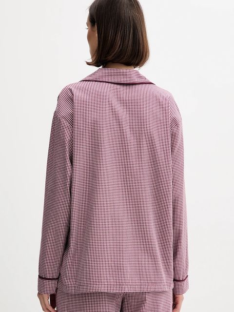 United Colors of Benetton koszula piżamowa damska kolor bordowy bawełniana 4MYG3M00D