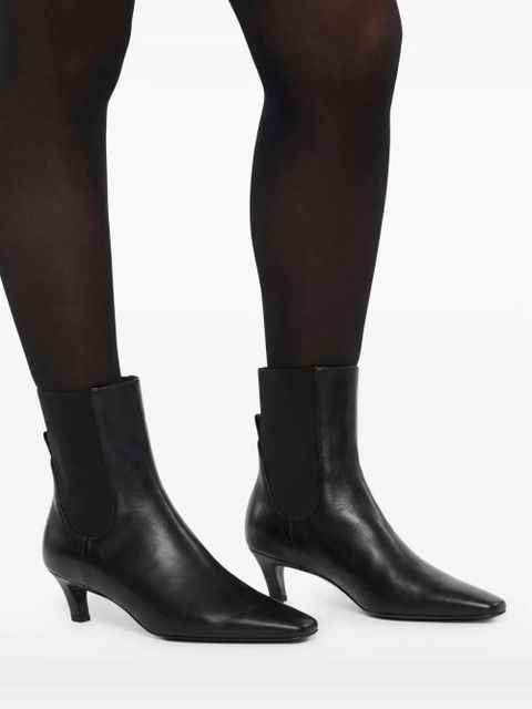 TOTEME leather mid-heel boots - Black