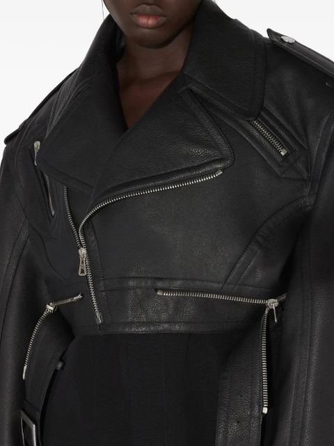 Jean Paul Gaultier Perfecto cropped leather jacket - Black