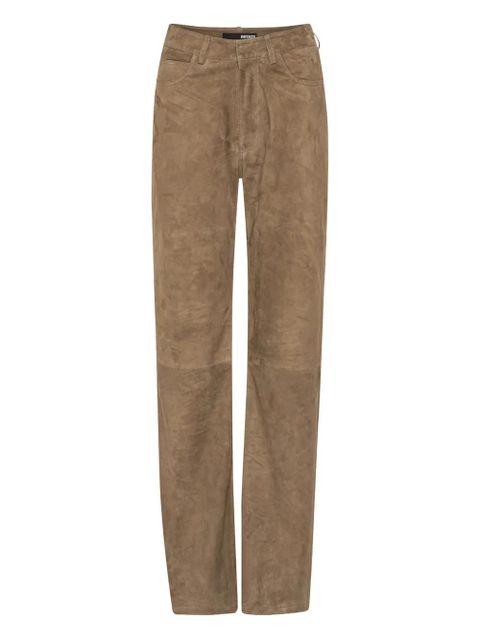 ROTATE BIRGER CHRISTENSEN straight suede trousers - Brown - zdjęcie produktu nr 1