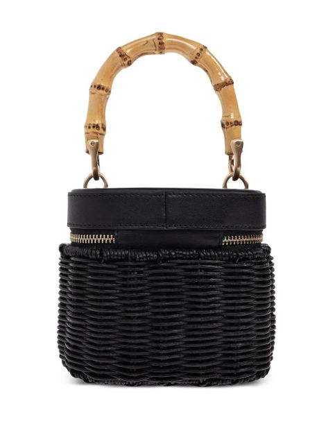 Cult Gaia bamboo-handle woven tote bag - Black