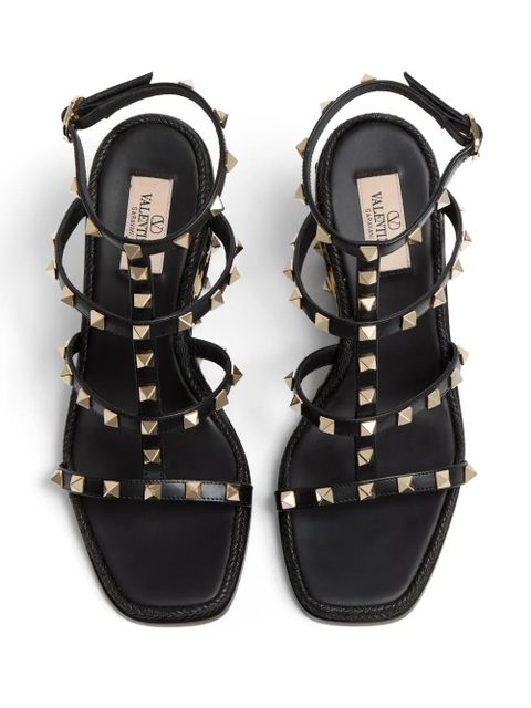 Valentino Garavani 80mm Rockstud wedge sandals - Black