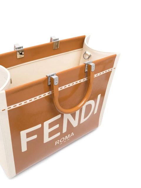FENDI logo-print tote bag - Brown