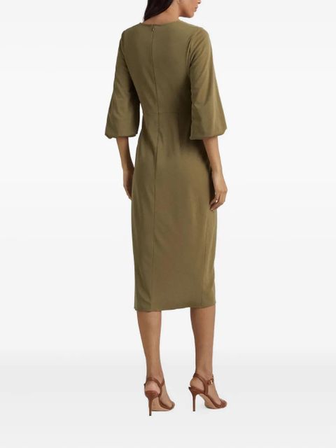Lauren Ralph Lauren tie-waist V-neck asymmetrical dress - Green