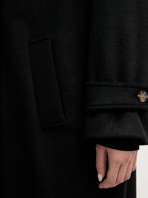 Pedro del Hierro płaszcz z dodatkiem wełny kolor czarny 7522239