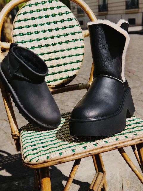 UGG śniegowce skórzane Esmee Leather Boot kolor czarny 1172590.BLK