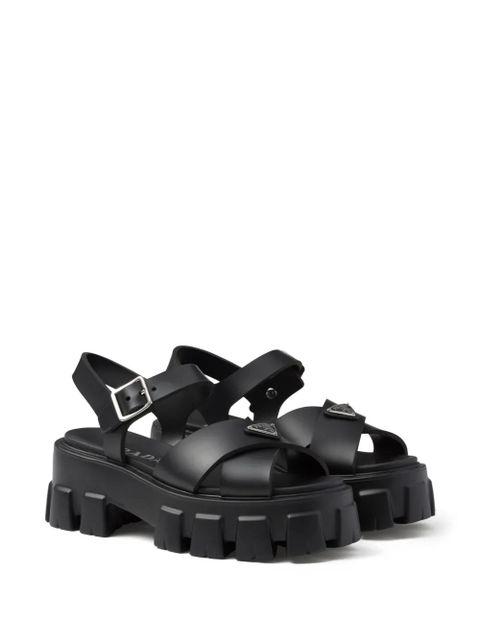 Prada triangle-logo platform sandals - Black - zdjęcie produktu nr 2