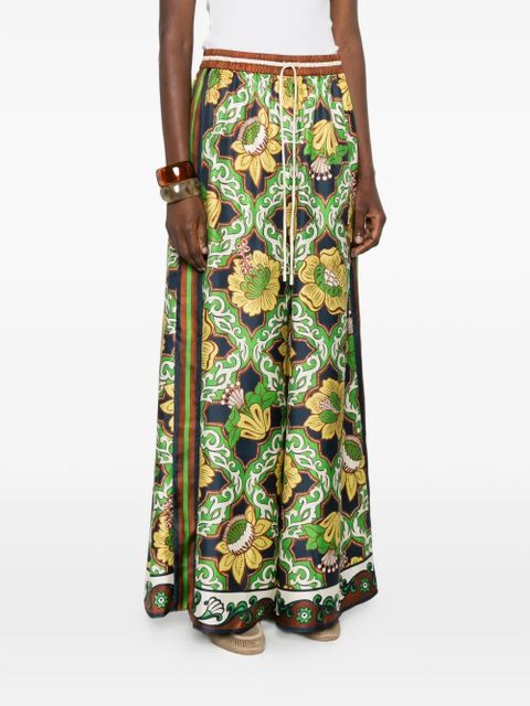 ALEMAIS Liana floral palazzo pants - Blue