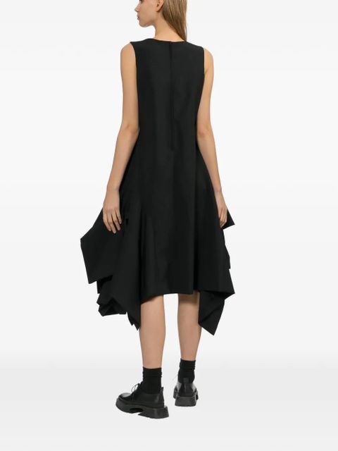 Comme Des Garçons asymmetrical ruffle midi dress - Black