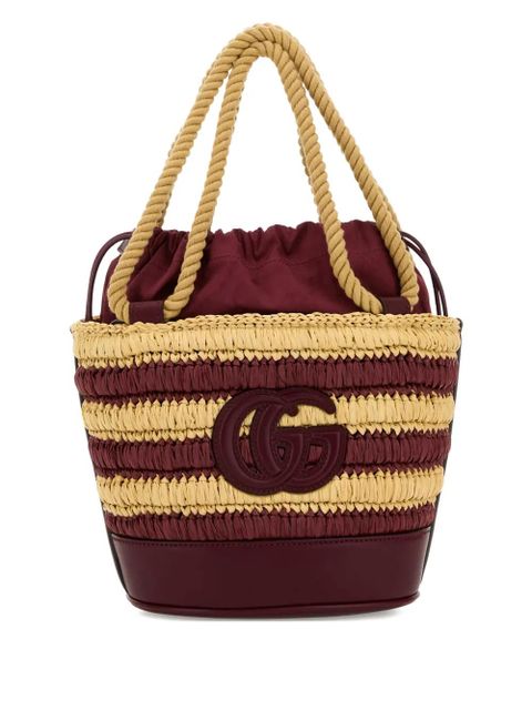 Gucci mini striped logo-detail bucket bag - Red - zdjęcie produktu nr 1