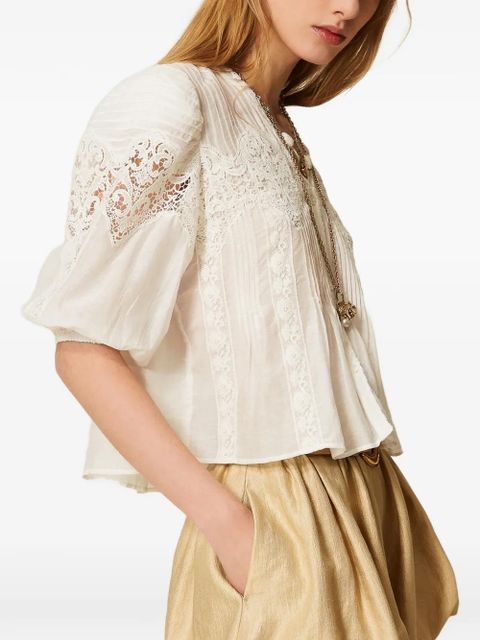 TWINSET lace-detail shirt - White
