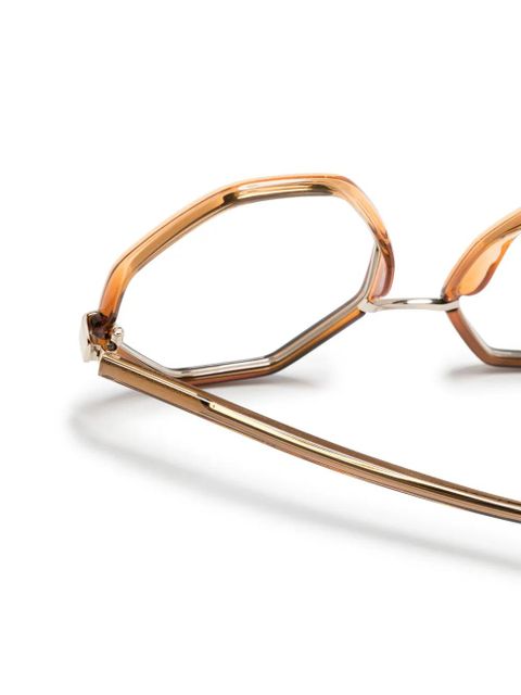 Chloé Eyewear transparent octagonal-frame glasses - Brown