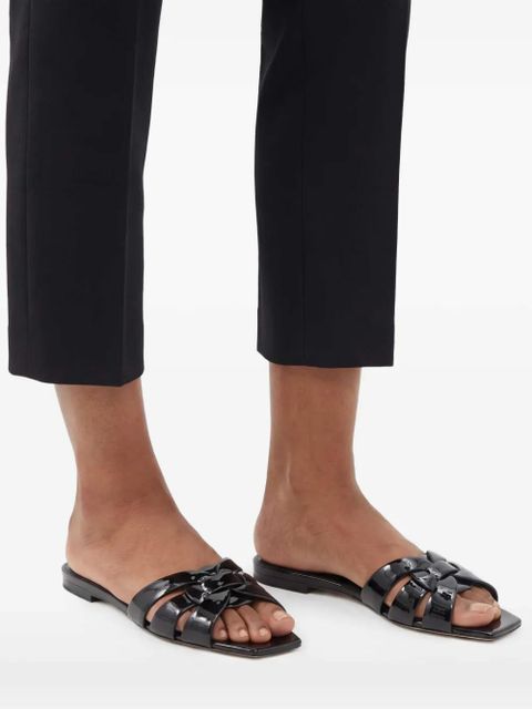 Saint Laurent square-toe sandals - Black