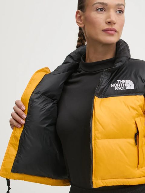 The North Face kurtka puchowa Nuptse damska kolor żółty zimowa NF0A5GGEZU31