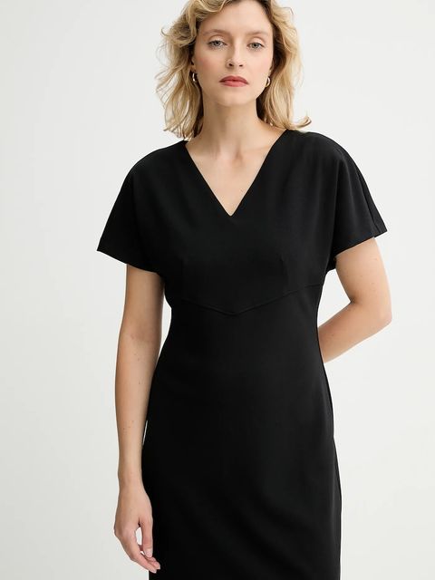 Calvin Klein sukienka kolor czarny midi prosta LV044D064G