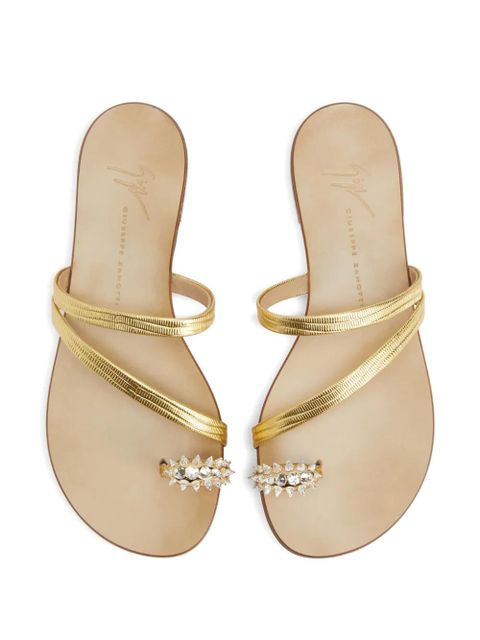 Giuseppe Zanotti Febe Studs crystal-embellished sandals - Gold - zdjęcie produktu nr 2
