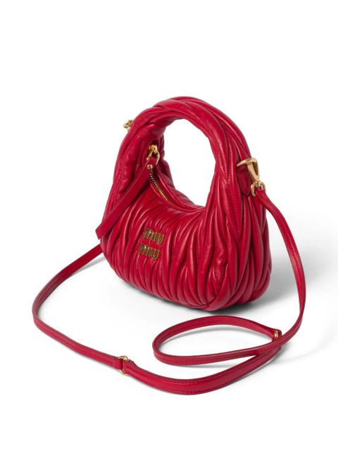 Miu Miu mini Wander matelassé-effect shoulder bag - Red - zdjęcie produktu nr 2