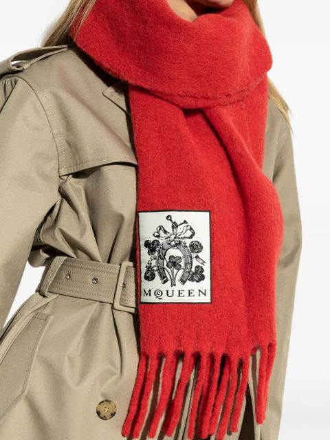 Alexander McQueen wool-blend scarf - Red