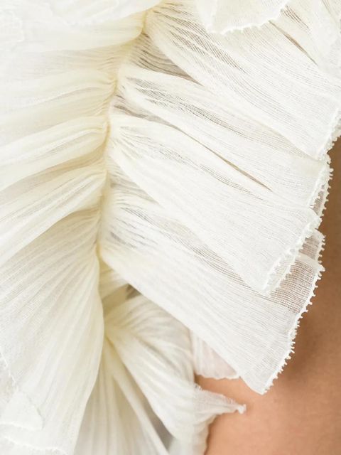 Alexander McQueen ruffled tulle evening dress - Neutrals